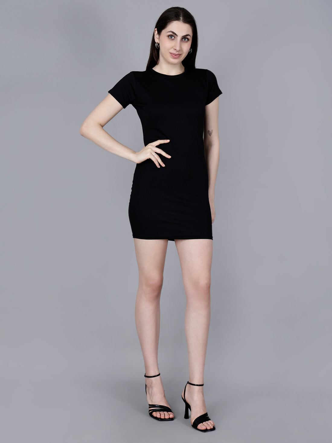 Vaijal Women's Casual Half Slevve Round Neck Bodycorn Dress