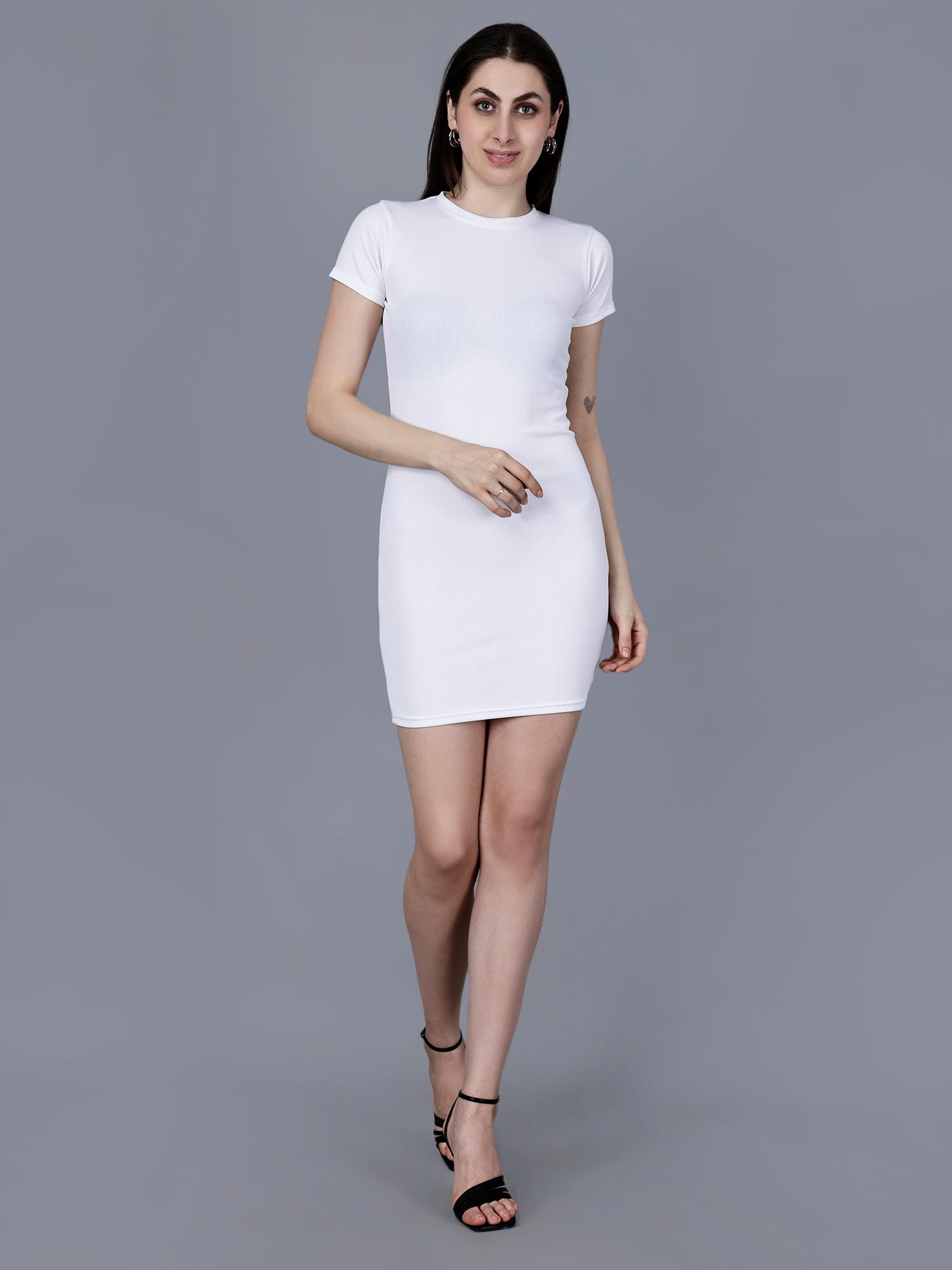 Vaijal Women's Casual Half Slevve Round Neck Bodycorn Dress