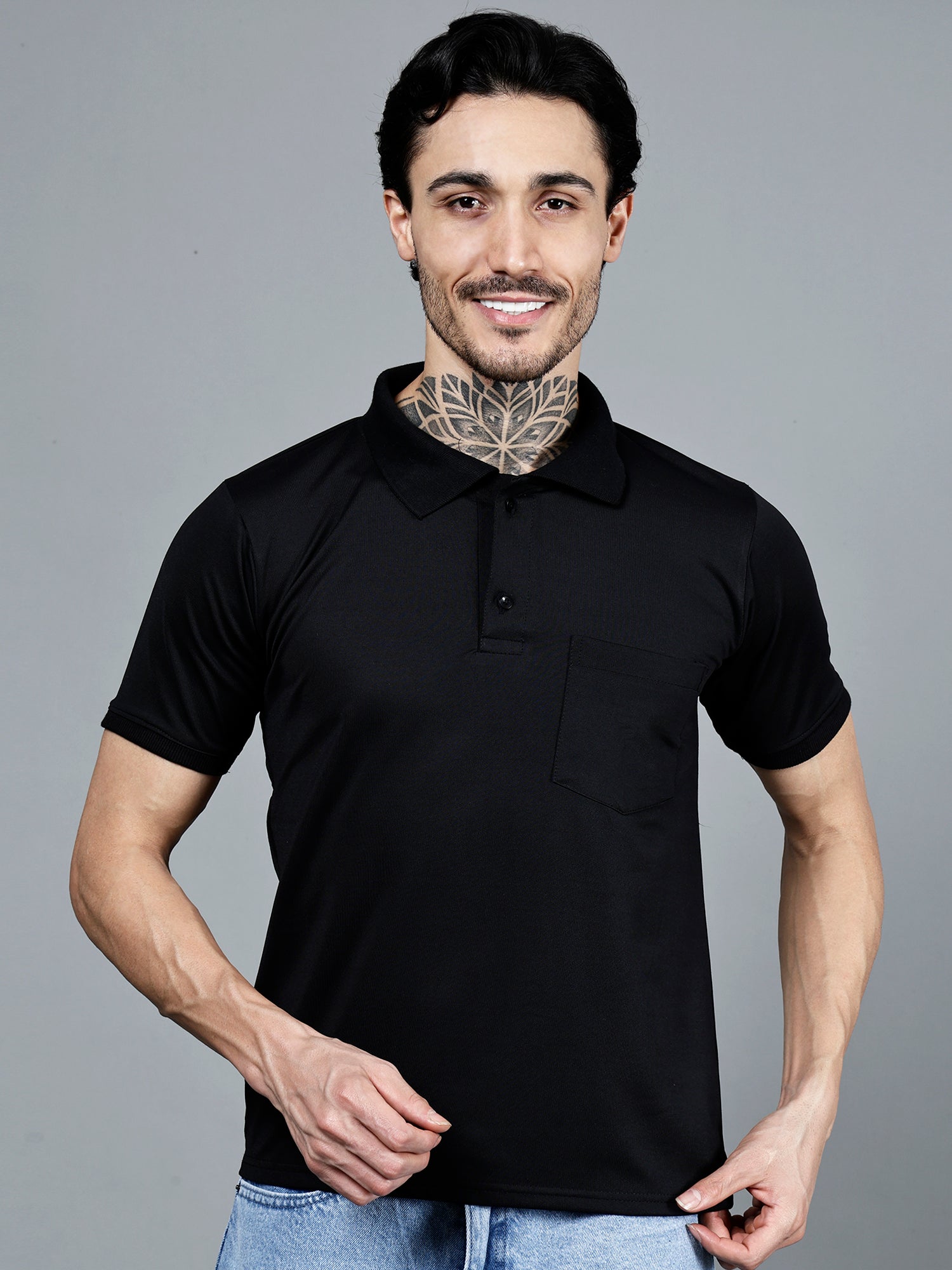 Vaijal Men's Casual Polo Half Sleeve Slim Fit Solid T-Shirt