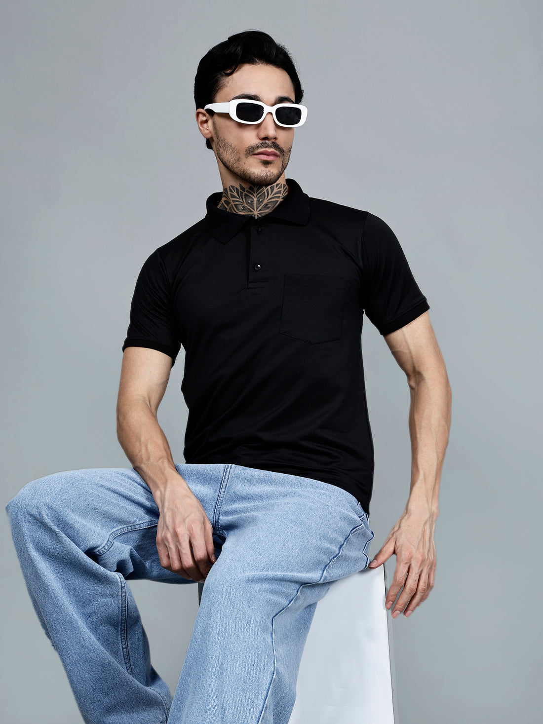 Vaijal Men's Casual Polo Half Sleeve Slim Fit Solid T-Shirt