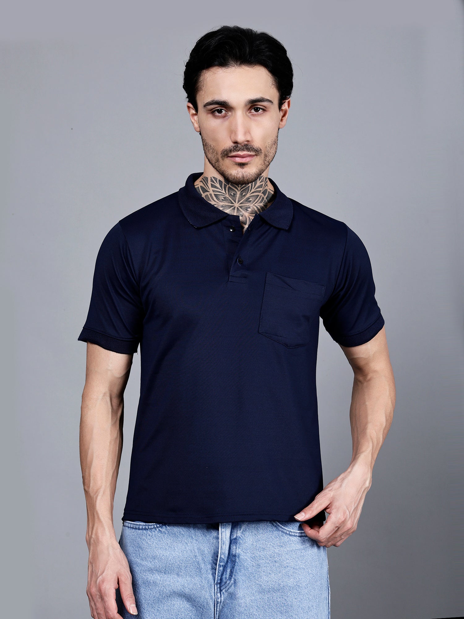 Vaijal Men's Casual Polo Half Sleeve Slim Fit Solid T-Shirt